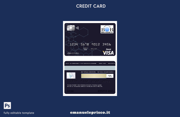 modello di carta visto della Bhutan Bank of Bhutan in stile verificato